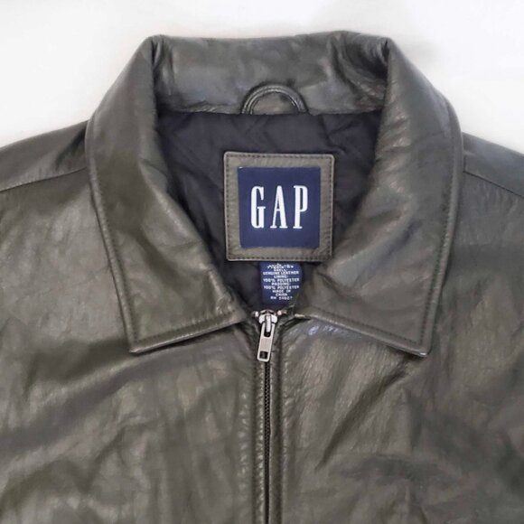 Vintage Gap Mens 90s Genuine Leather Jacket L - Picture 3 of 10